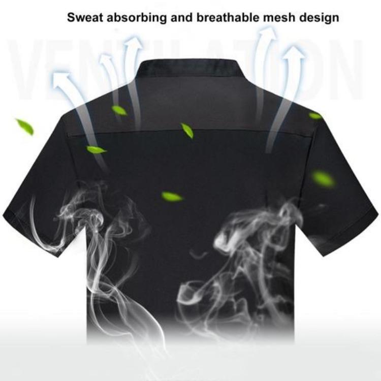 Plus Size Chef Uniform Breathable Kitchen Cooking Top Hotel Canteen Clothes with Buckle