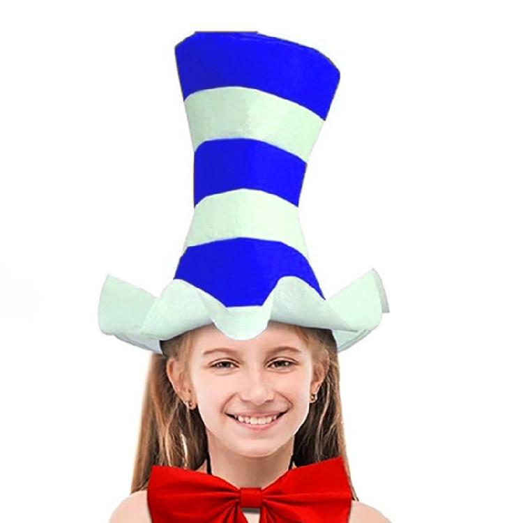 

Stripe Derby Hat Breathable Felted Material Fit Adjustable Foldable Portables For Cosplay Holiday Celebrations