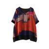 DIMANAF 2025 Summer Short Plus Size T-Shirt Women Short Sleeve Loose Chiffon Printing Shirts