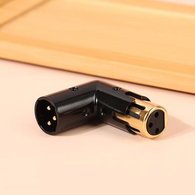 1 Stück Audio-Adapterstecker Einstellbar Stecker auf Buchse rechtwinkliger XLR-Anschluss Metalladapter 3-polig Schwarz (Xlr 90-Grad-Adapter)