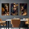 3pcs Unframed Canvas Poster Wall Art African Black Woman Print Oil Painting Living Room Corridor Bedroom Wall Decoration