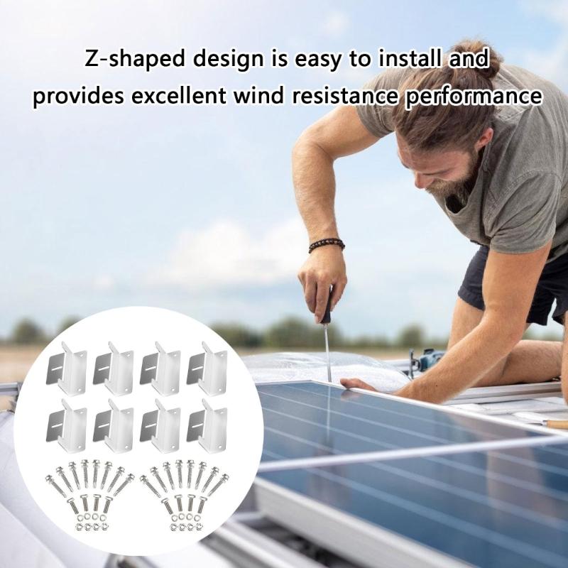 Multipurpose Sturdy Aluminum Alloy Solars Panel Brackets for Easy Installation on Campers Roofs and Boats Decks