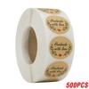 100-500PCS Handmade Love Stickers Stamp Label Brown Party Decoration Wedding Stickers DIY Handmade Stationery Thank You Stickers
