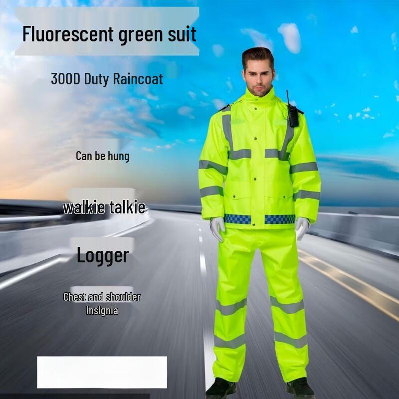 OIMG Reflective Two-Piece Traffic Duty Rain Suit