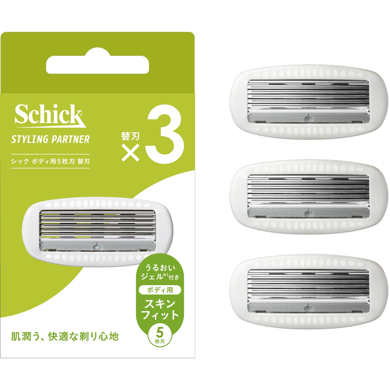 Schick Partner для стайлинга тела Сменные лезвия для бритвы, 5 лезвий, (3 упаковки) белый