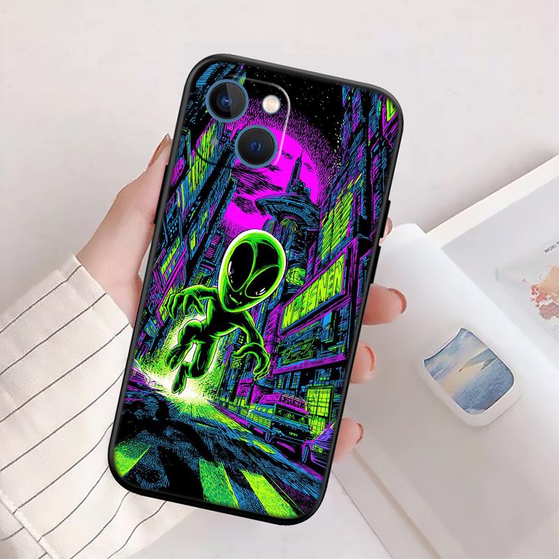 BH46 Trippy Tie Dye Peace Alien New High-End Shell Phone Case for Redmi Note 8 9 Pro Max 9S 9T 9C NFC 8T 8A 10A A4