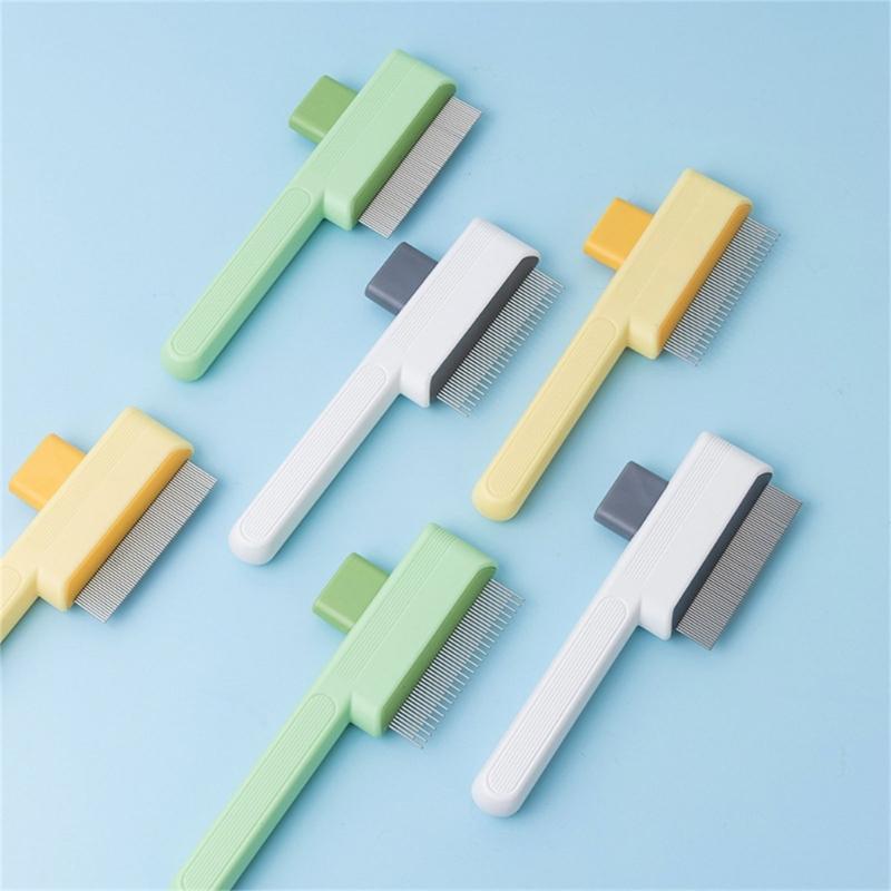 SelfCleaning Pet Detangling Brush Fine Teeth Hair Comb For Small to Large Dog Loose Furs Deshedding Grooming Tool 2pcs