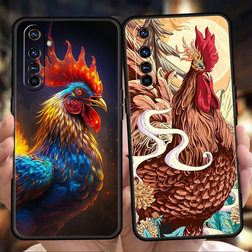 Cock Rooster Chicken Phone Case For Oppo A17 A31 A54 A57 A78 A79 A80 A98 Find X5 X6 Reno 7 8 10 11 13 F Pro 5G Soft TPU Cover