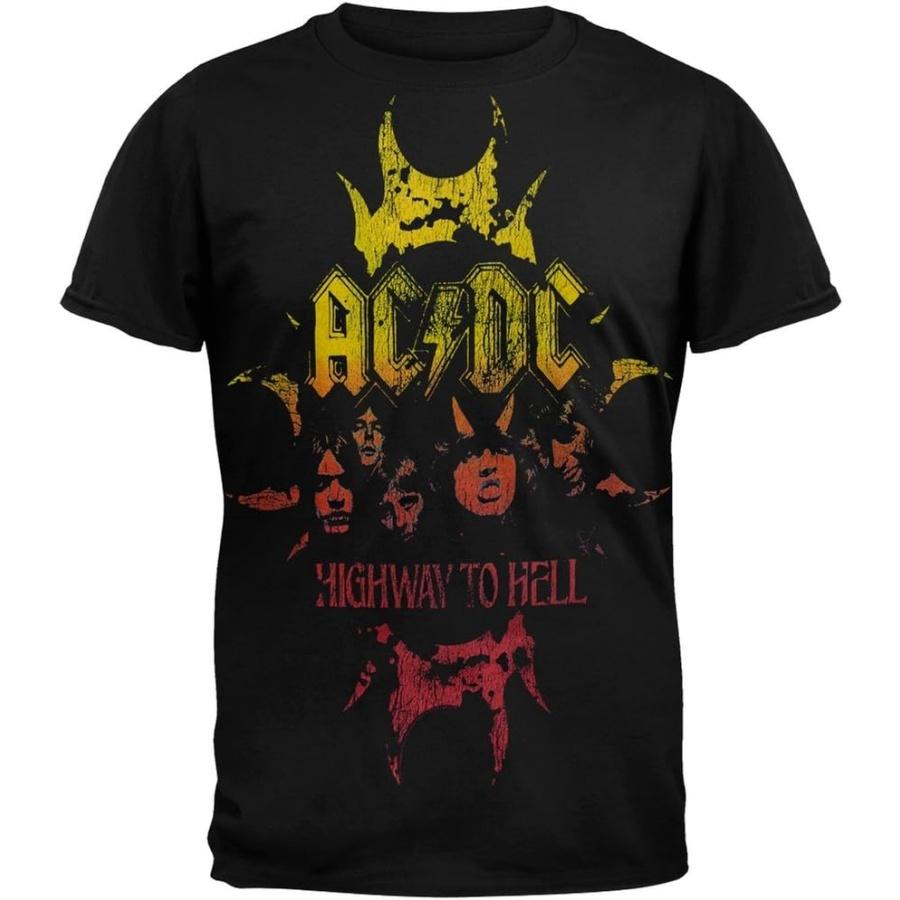 AC_DC - Highway To Hell Crackle Horn Logo T-Shirt - Small S