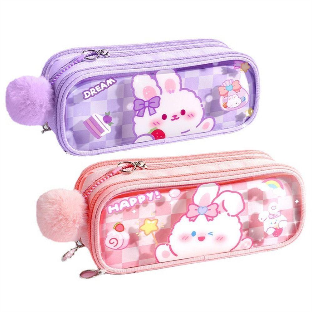 

Transparent Pencil Bag Large Capacity Pen Box Kawaii Pencil Cases Children Gifts