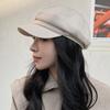 Hat Women's New Newsboy Hat Spring and Autumn British Retro Octagonal Hat Casual Beret Shows Small Trend