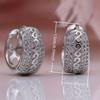 A Set of Stylish Earrings for Ladies Featuring an Endless Circular Design, Made with Synthetic Zirconia