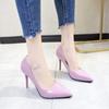 Fashion 2024 Spring and Autumn New Large Size High Heels Patent Leather Thin Heel Shallow Mouth Temperament All-match Women's Shoes