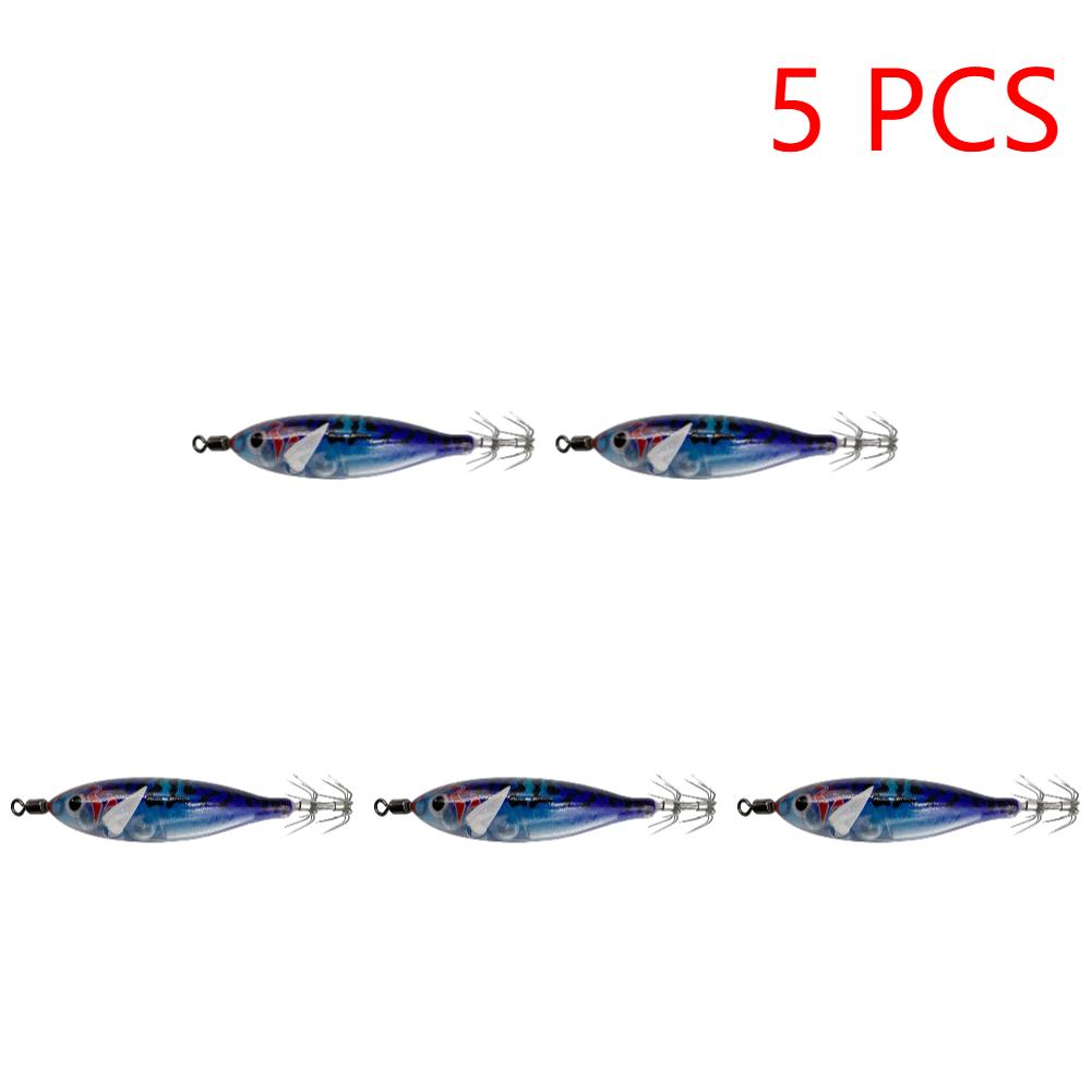 5.7g/8cm Tintenfisch Anlockköder Doppelhaken Lebensechter Tintenfischhaken Angelzubehör Leuchtende Tintenfisch Jig Haken Angelzubehör