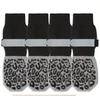 Dog Socks with Non-slip Soles, Cotton Socks for Large Dogs, Anti-scratch and Quiet Pet Socks, Black Leopard Print Dog Shoes