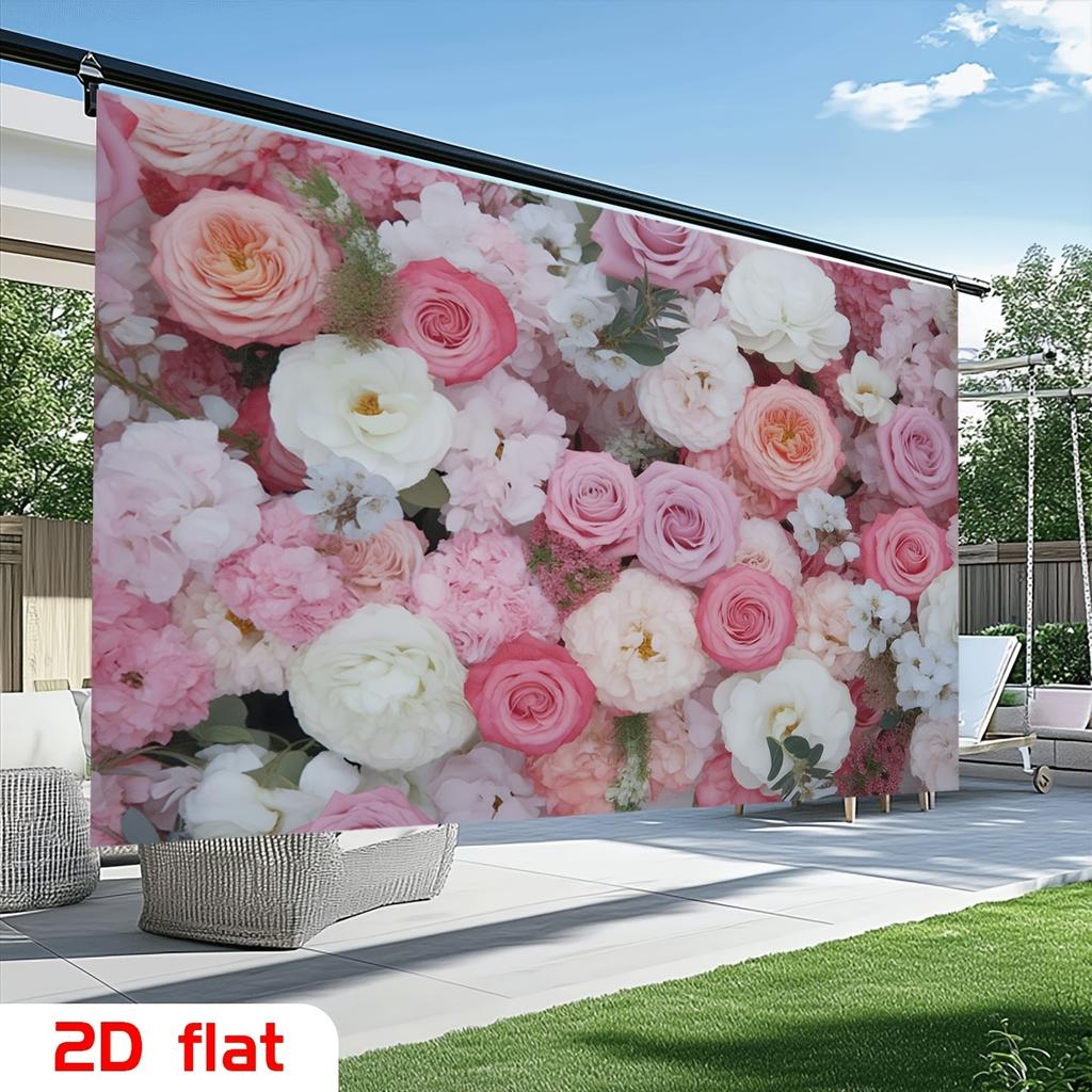 1Pcs Pink White Rose Peony Decoration Background Winter Backdrop Decorations For Photo Studio Photo Booth Christmas Party