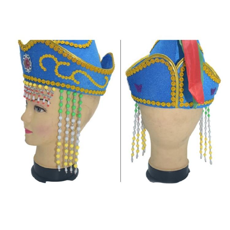 Mongolian Dance Costume Hats for Adult Kids School Play Props Stage Headdress
