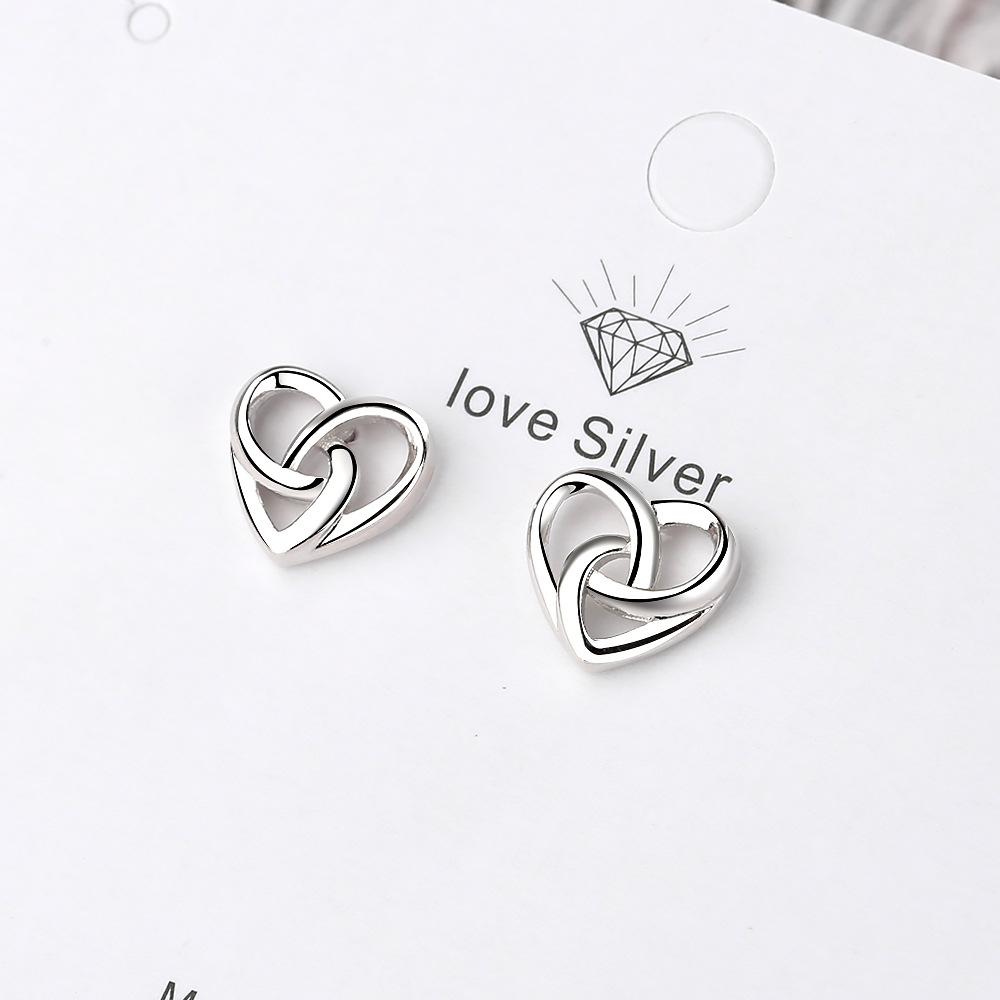 925 Silver Love Heart Stud Earrings For Women Engagement Elegant Luxury Jewelry Trend Best Selling Jewellery