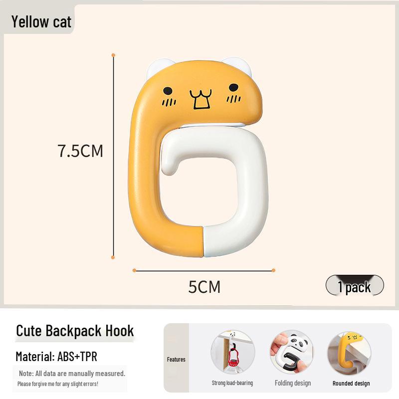 Removable No-Punch Desk-Side Backpack Hook