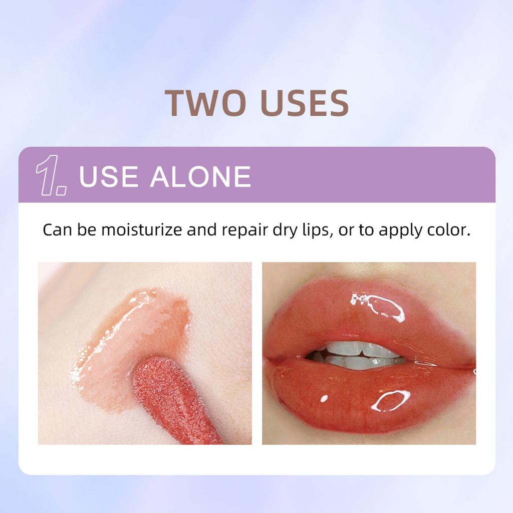 Hydrating Lip Glow Oil, Moisturizing Lip Oil Gloss, Non-Sticky Long Lasting Lip Oil Tinted, Clear Plumping Lip Gloss,2.8g