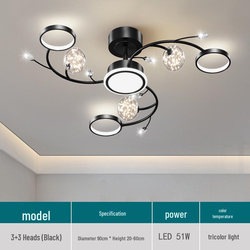 

Modern Starry Sky Chandelier: Stylish Ceiling Light for Living Rooms, Bedrooms & Cafes Three-color Change