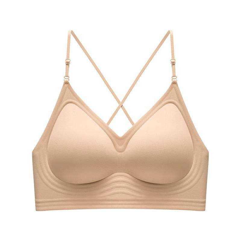 Halter U-Shape Backless Bra for Women – Padded, Adjustable, Invisible Thin Straps, Ideal for Small Chests, Summer Wear.