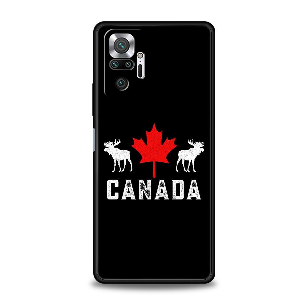Maple Canada Flag Love Football Phone Case For Xiaomi Redmi Note 14 13 5G 10 11 12 Pro Plus 4G 14C 13C 12C 10C Black Cover
