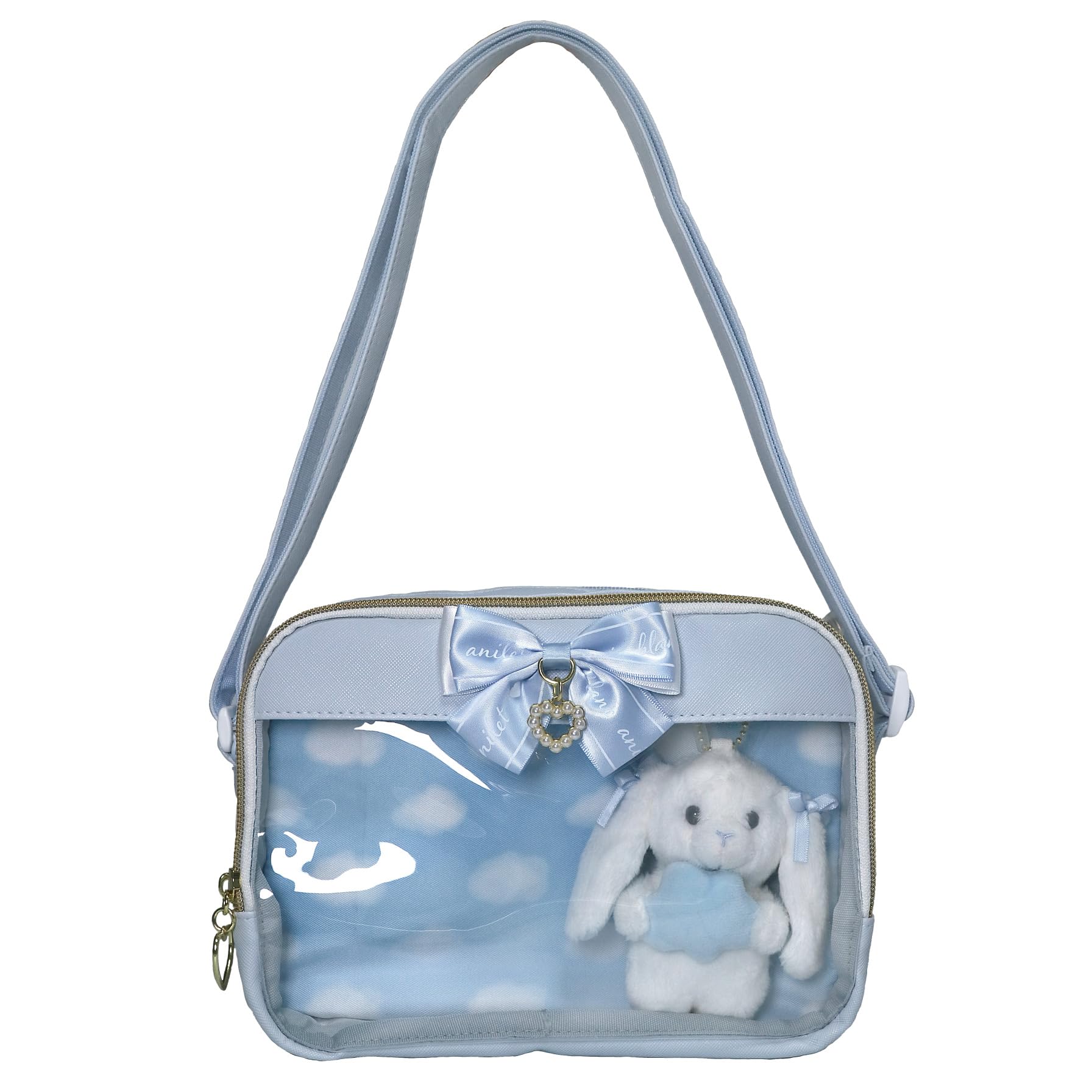 

Кролик Облако Наплечная Сумка LB Ошикацу Ангел Соседство Плюшевая Лента [anilet+] (Светло-синий)