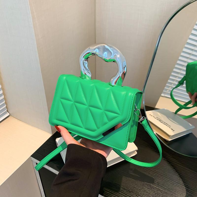 Schicke Trendy PU-Leder Handtasche Kleine Quadratische Tasche Für Damen Mit Stilvollen Nähten