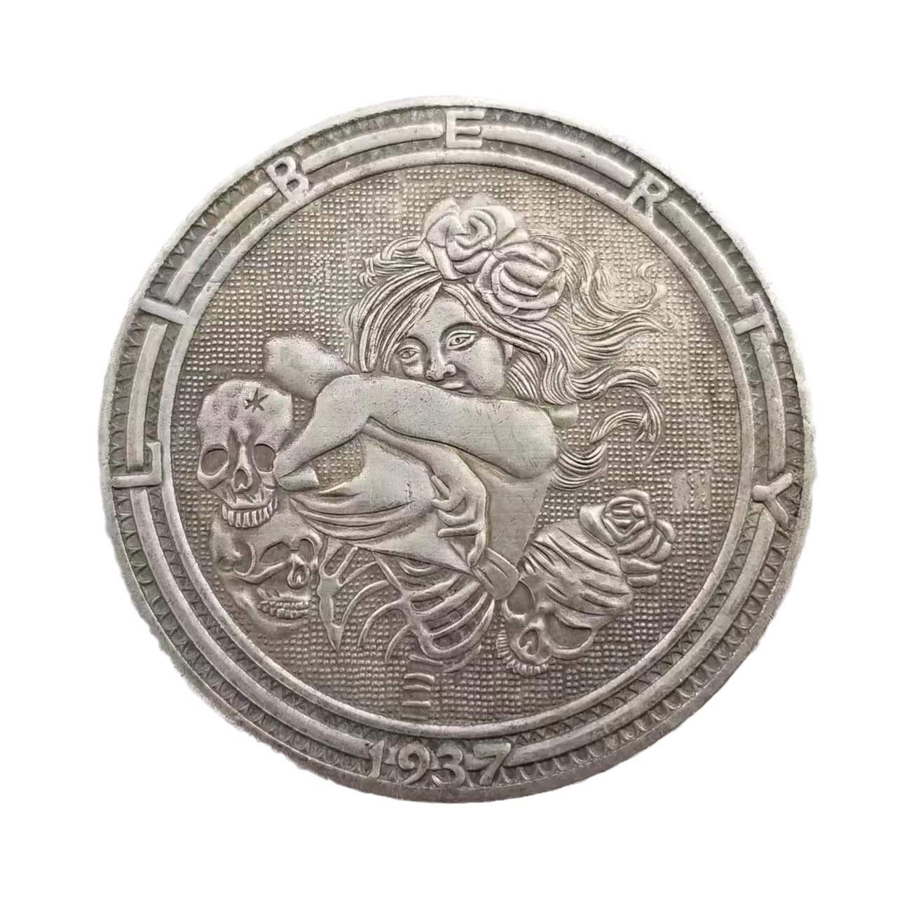 Antique 1937 Brass and Silver-Plated Wanderer Coin H4627 Copper