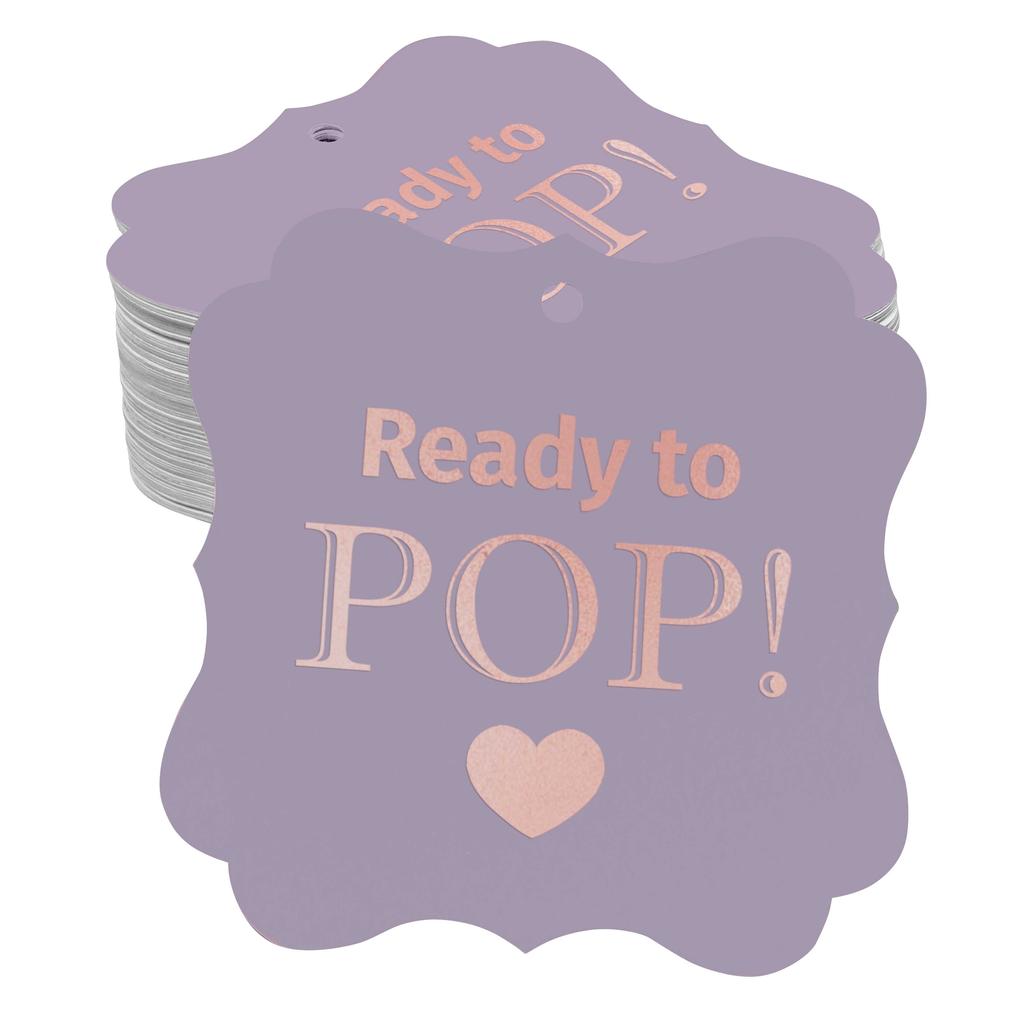 Inkdotpot Real Gold Foil Ready To Pop Baby Shower Tags Favor Bracket Shape Hang Pack Of 100 Paper