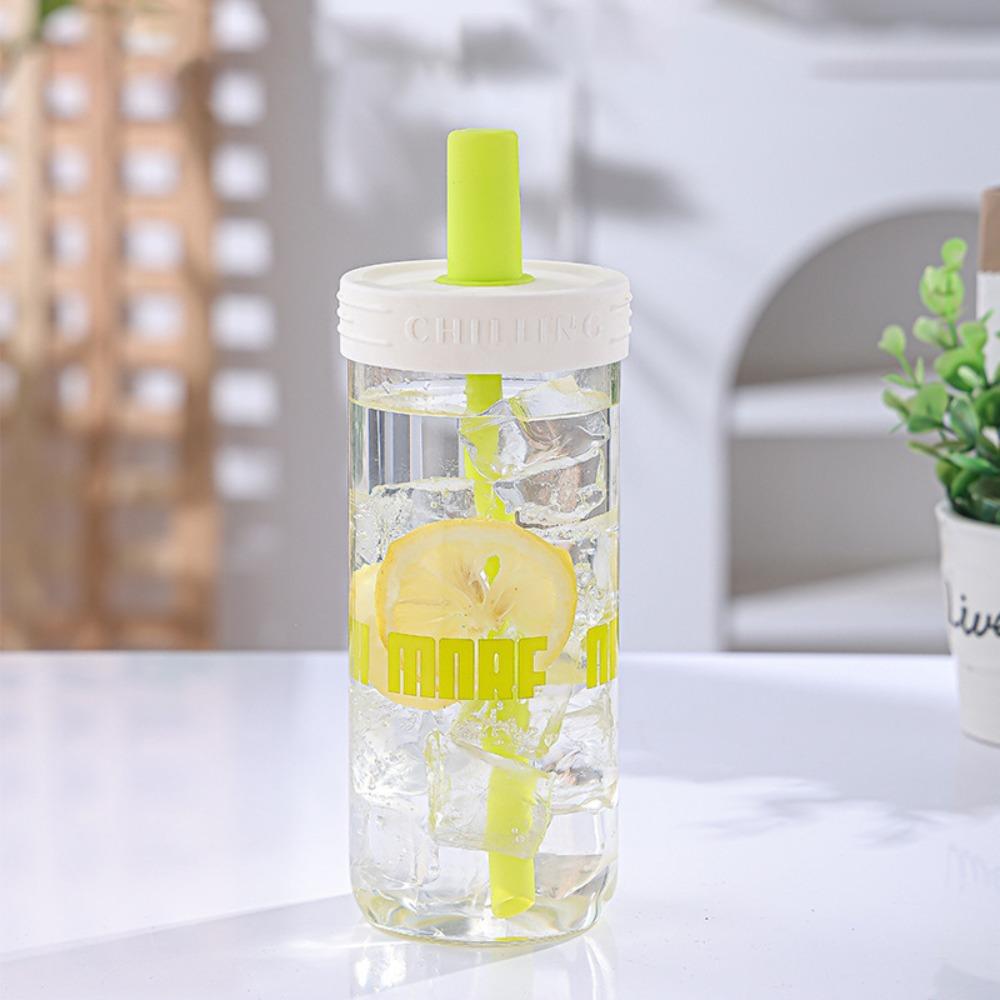 Large Capacity Tea Separation Straw Cup Glass Student Water Cup Tea Separating Bottle Gift