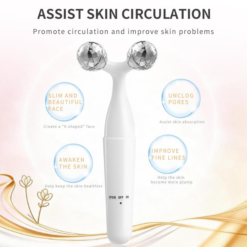 3D Electric Facial Slimming Device - V-Face Vibrating Roller Massager