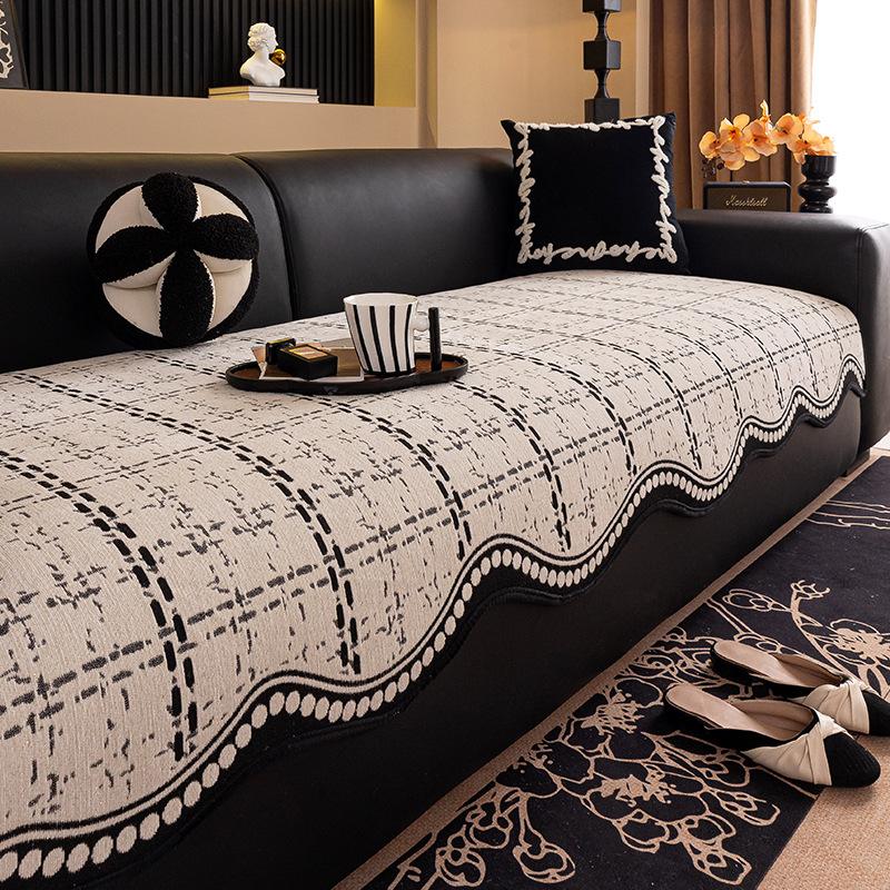 Universal Special-shaped Sofa Cushion for All Seasons, Light Luxury Fixed Non-slip Straight Row 2025 New One-piece High-end Cover Towel