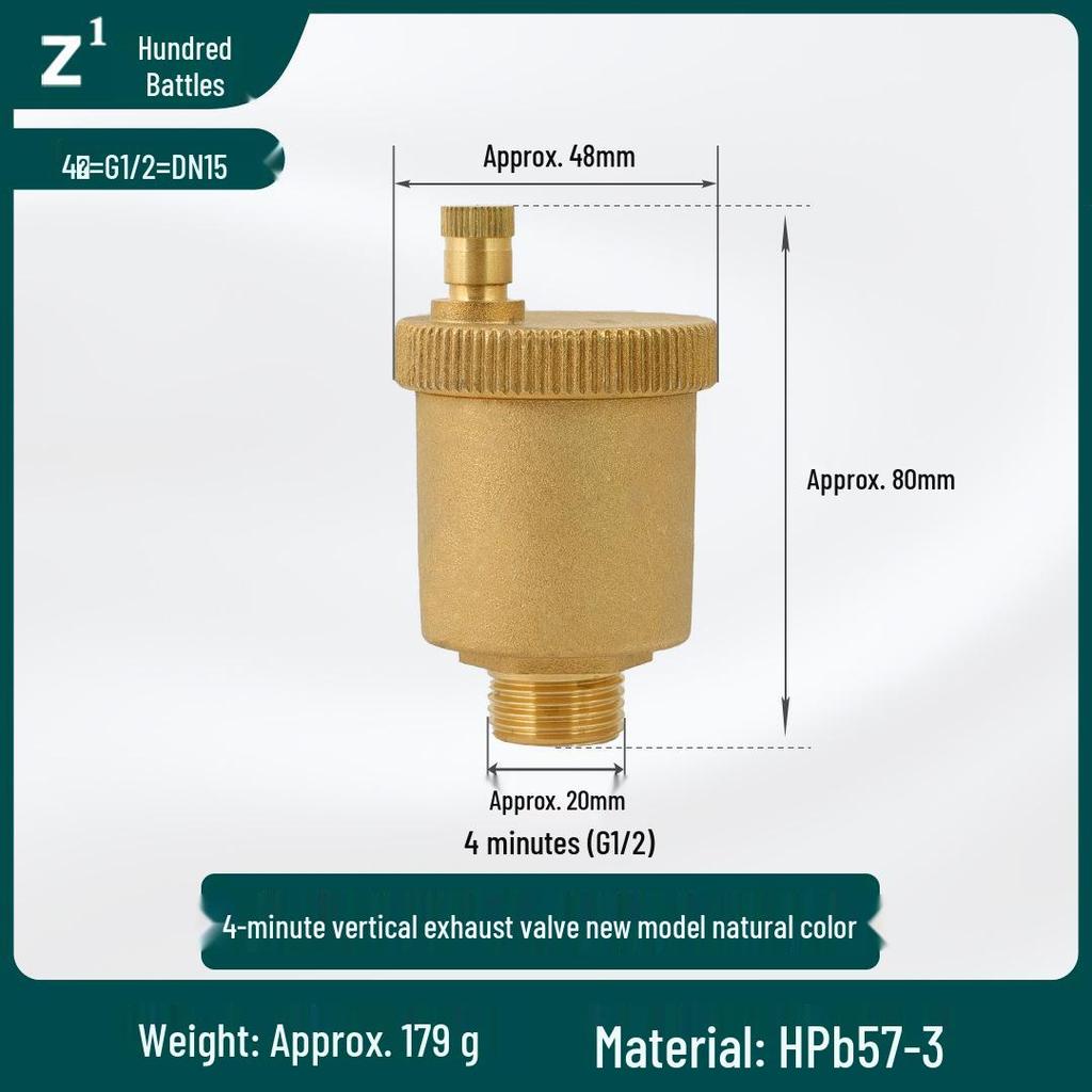 Válvula Automática de Purga de Aire de Latón para Tuberías de Agua y Sistemas HVAC - Válvula de Purga/Liberación 1/2", 3/4", 1"