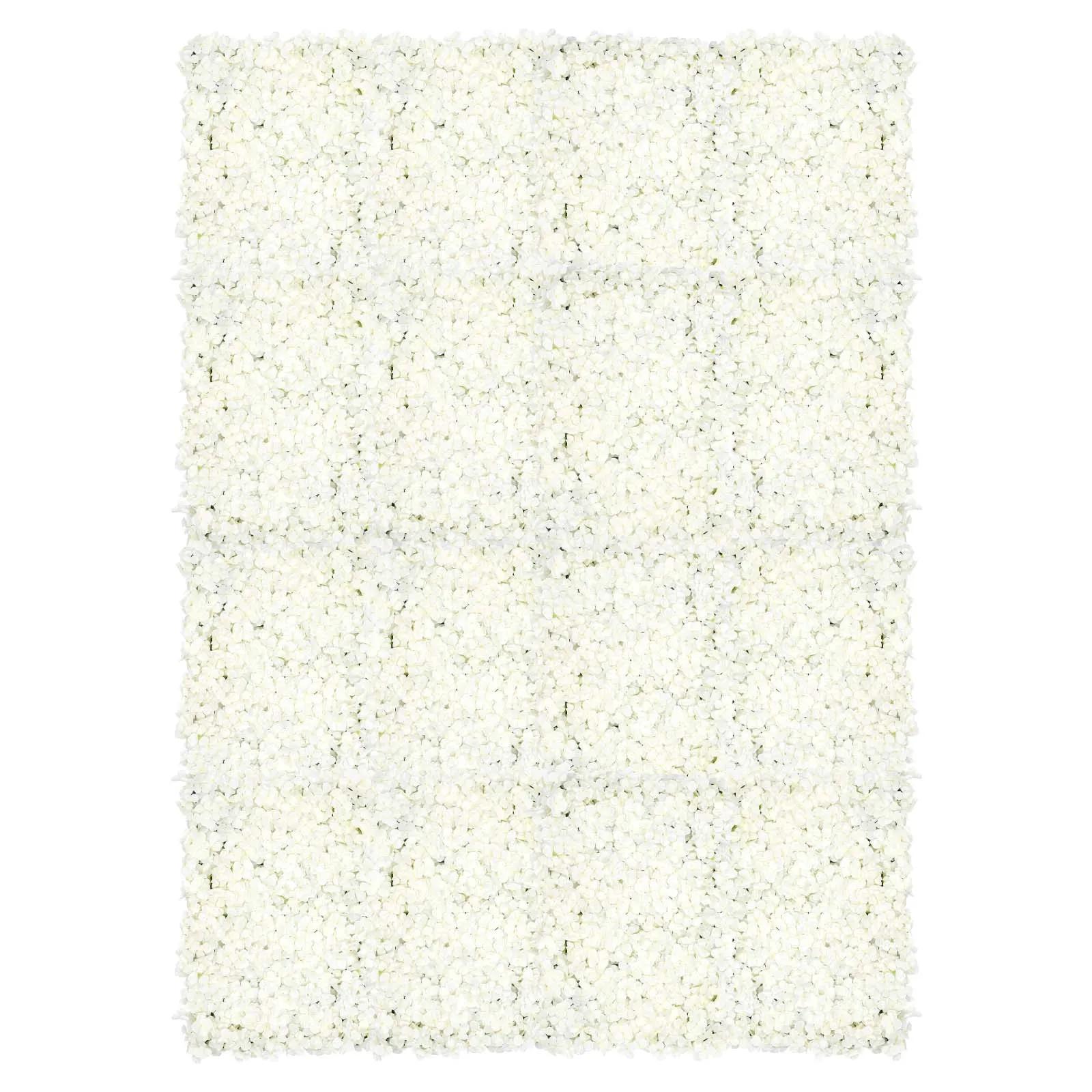 20 штук Искусственная цветочная стена, панели из шелковых цветов 24  x16  , Белые панели из искусственных цветов для украшения