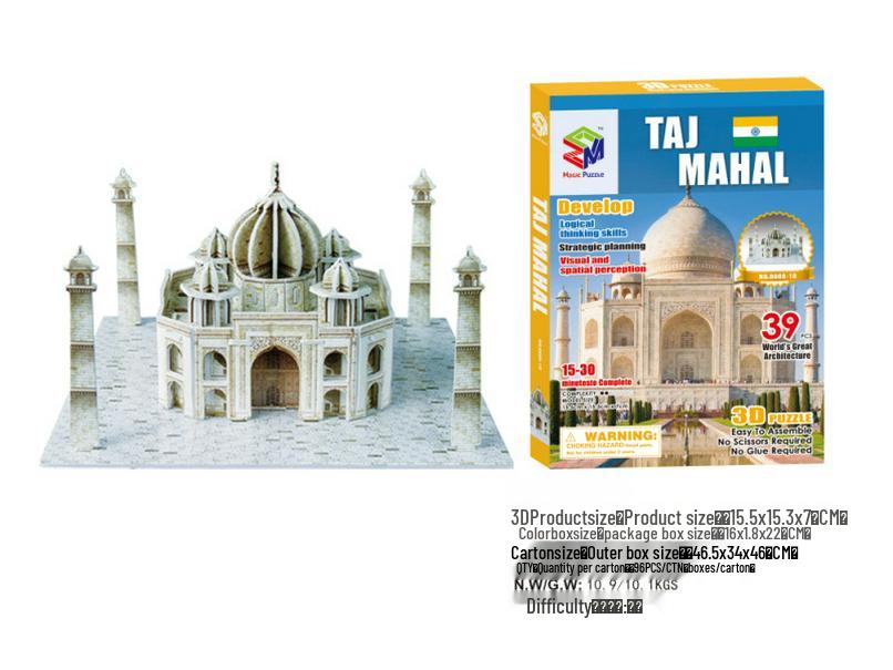 World Landmark 3D Puzzle Kit for Kids - Educational Paper Toy