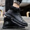 Moda 2024 Outono Sapatos Masculinos Antiderrapantes Sapatos de Segurança para Trabalho Impermeáveis Casuais Botins de Couro Sola Grossa Tênis Zapatillas De Hombre