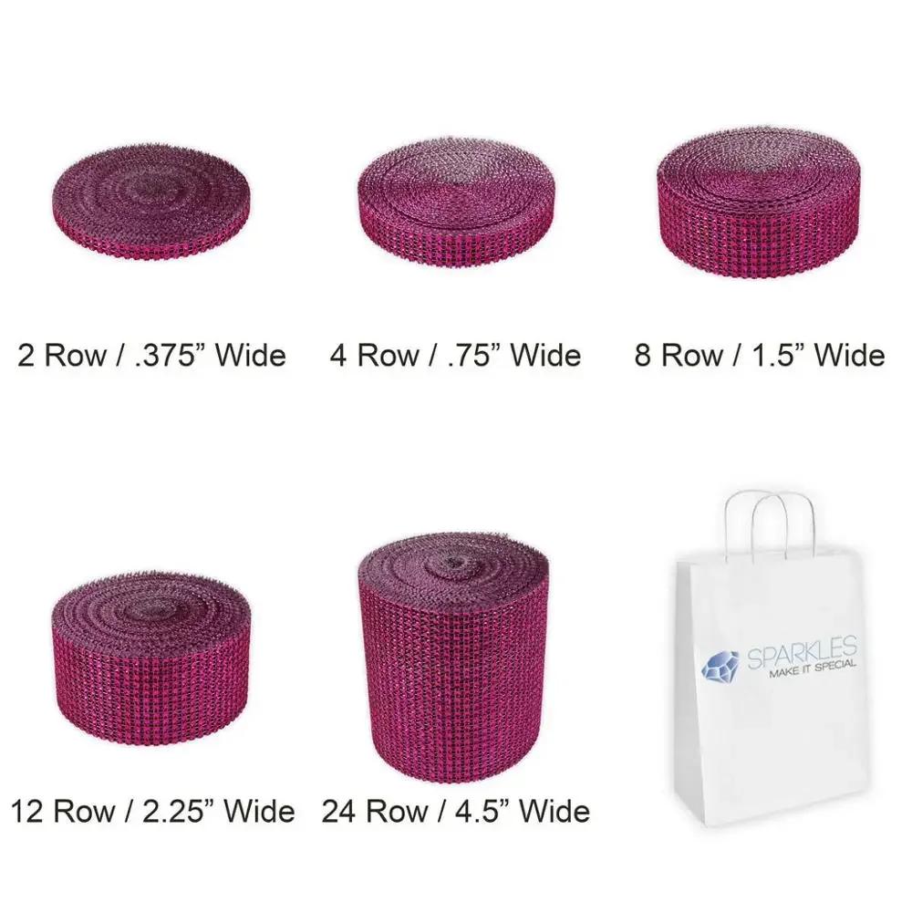 1 Yard 24 Rows Rhinestones Mesh Trimming Ribbon Wedding Diamond Rhinestone Cup Chain Party Decoration Cake