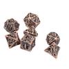 7pcs Board Game Polyhedral Dice Copper Hollow Dragon Pattern Clear Number High Balance Role Playing
