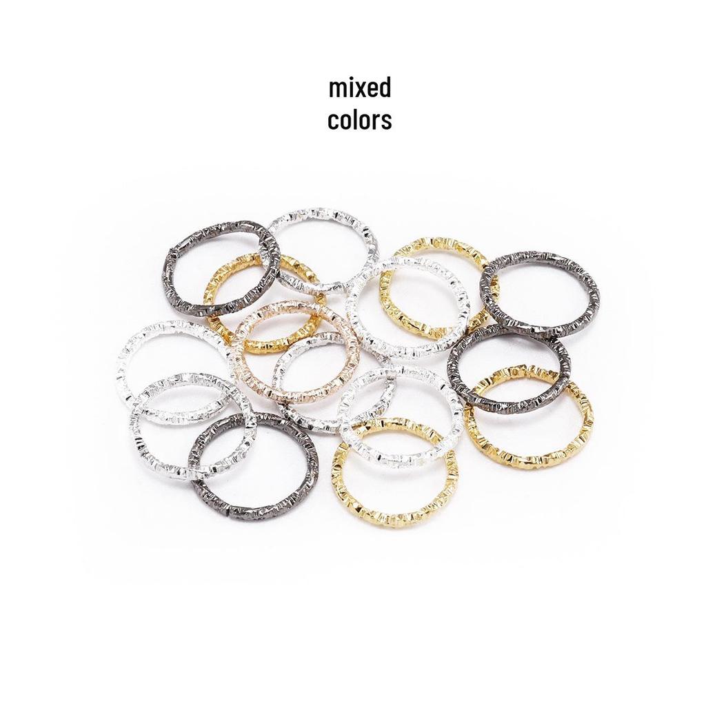 DIY Jewelry Accessories: Embossed Jump Ring & Single Connecting Ring Set for Crafting