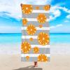 Fresh Orange Slice Print Beach Towel Minimalist Striped Design Beach Blanket Soft Quick Dry Sand Resistant Absorbent Towel