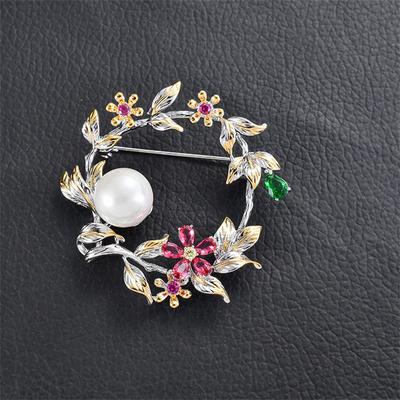 Spilla di perle con ghirlanda creativa selvaggia e di alta qualità, accessori per abbigliamento