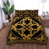 Set da letto di lusso con motivo barocco dorato Set copripiumino singolo matrimoniale queen size king size Set copripiumino per regalo Biancheria da letto