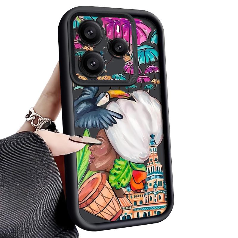 Tropical-style Toucan Pattern Case For Xiaomi Redmi Note 14 13 Pro 5G 4G 12 11 Funda Xiaomi 14T 13T 11T Pro Shockproof Bumper Silicone Cover