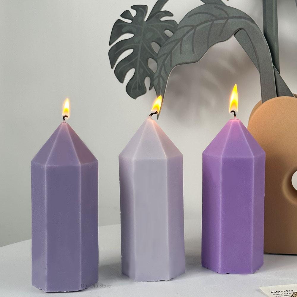 3D Hexagon Peaked Silicone Candle Mold DIY Festival Ornament Candle Soap Making Supplies Epoxy Resin Craft Molds Home Decor