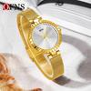Oufanni Women's Sunburst Quartz Watch with Cowhide Strap – Waterproof, Fan-Shaped Versatile Design, Model 1643.