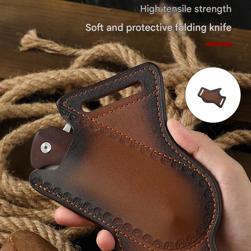 Leather Tool Pouch Folding Knifives Sheath Soft Grip For Comfortable Use Safe Storage Of Foldable Knifives Outdoor Activity
