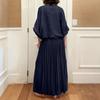 Two Piece Sets For Women Casual 3/4 Sleeve Shirts And High Waisted Drawstring Skirt Fall Outfits