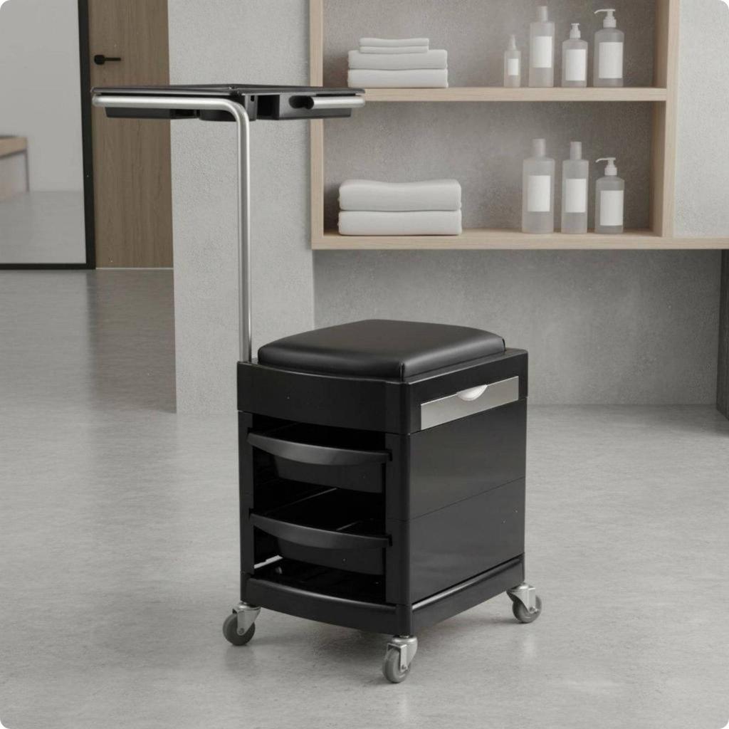 Salon Trolley Stool Swivel Casters Commercial Storage Multi-Purpose for Stylists